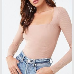 NWT Nude Square Neck Bodycon Top